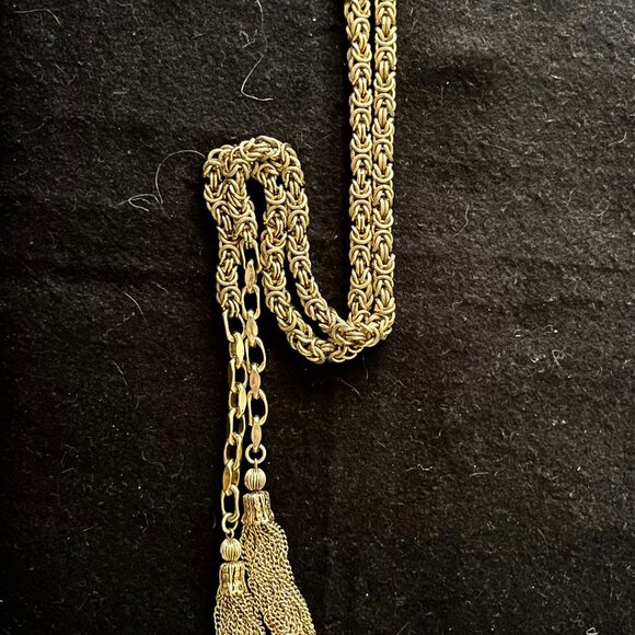 Vintage 2 – Gold-Tone Straight Necklaces w/Tassles - Picture 2 of 7